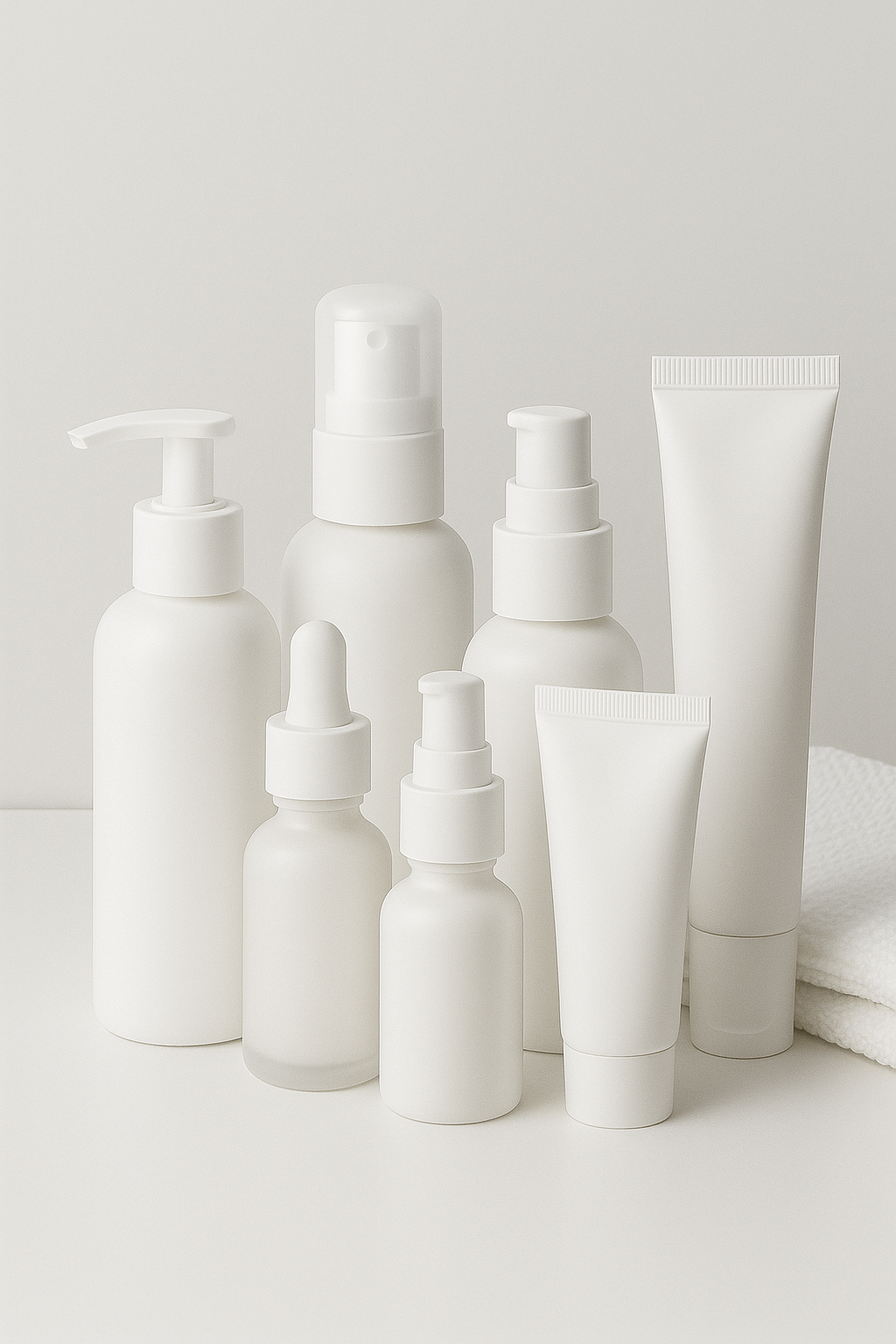 Various skincare products arranged, showcasing options for finding your perfect facial cleanser.