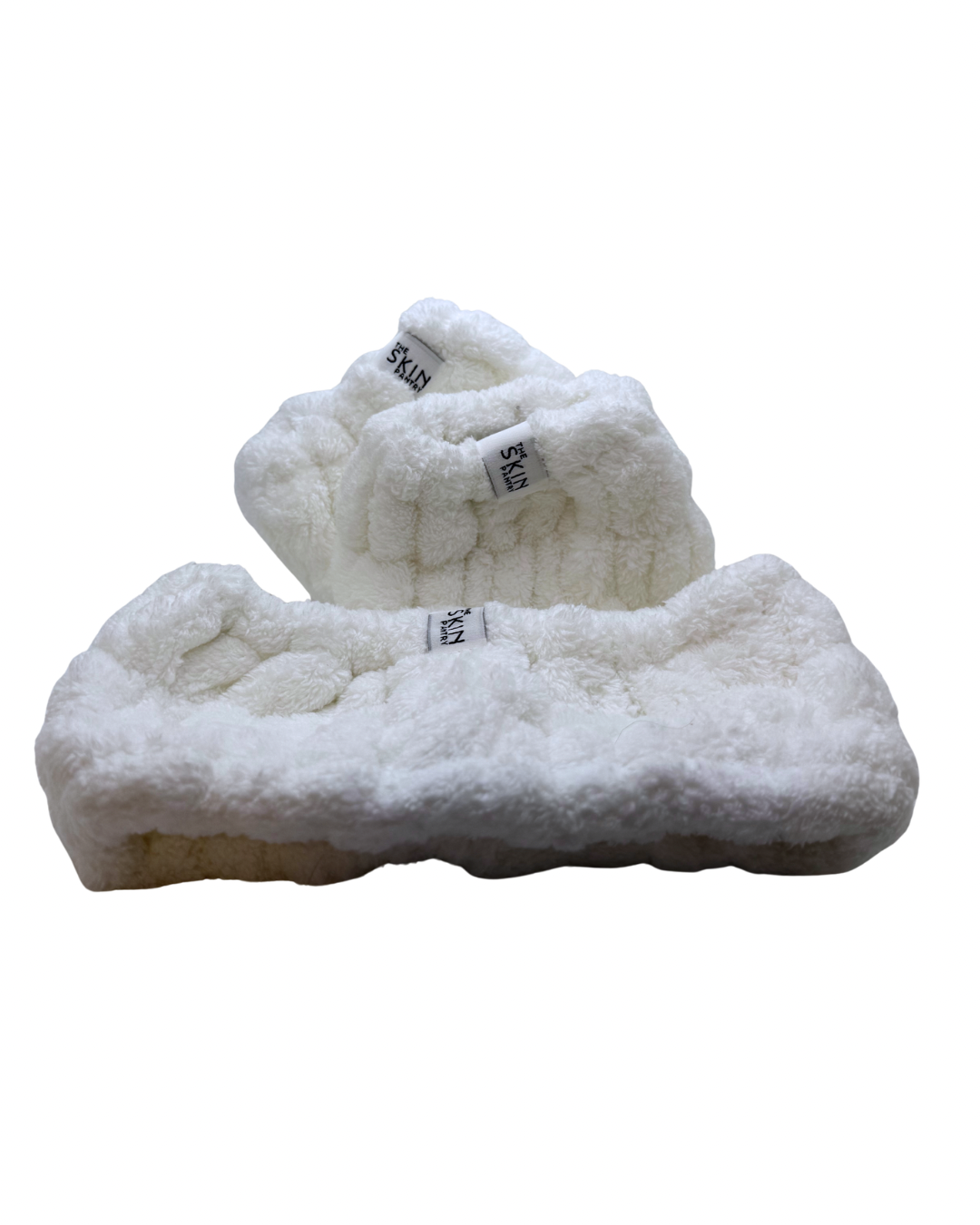 Plush Headband & Wrist Cuff 2-piece set soft ultra-stretch fabric keeps hair back and prevents water down arms