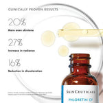 SkinCeuticals Phloretin CF® with Ferulic Acid serum showcasing clinically proven results.