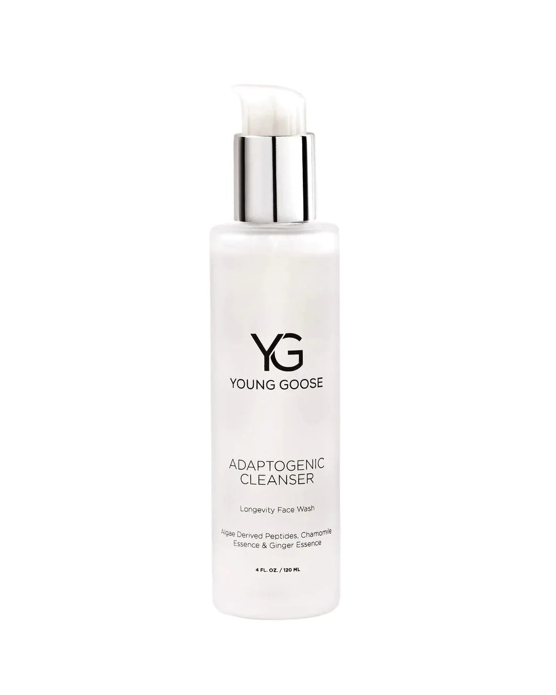 Adaptogenic Cleanser Gentle Longevity Face Wash bottle with label noting adaptogens antioxidant support medical grade