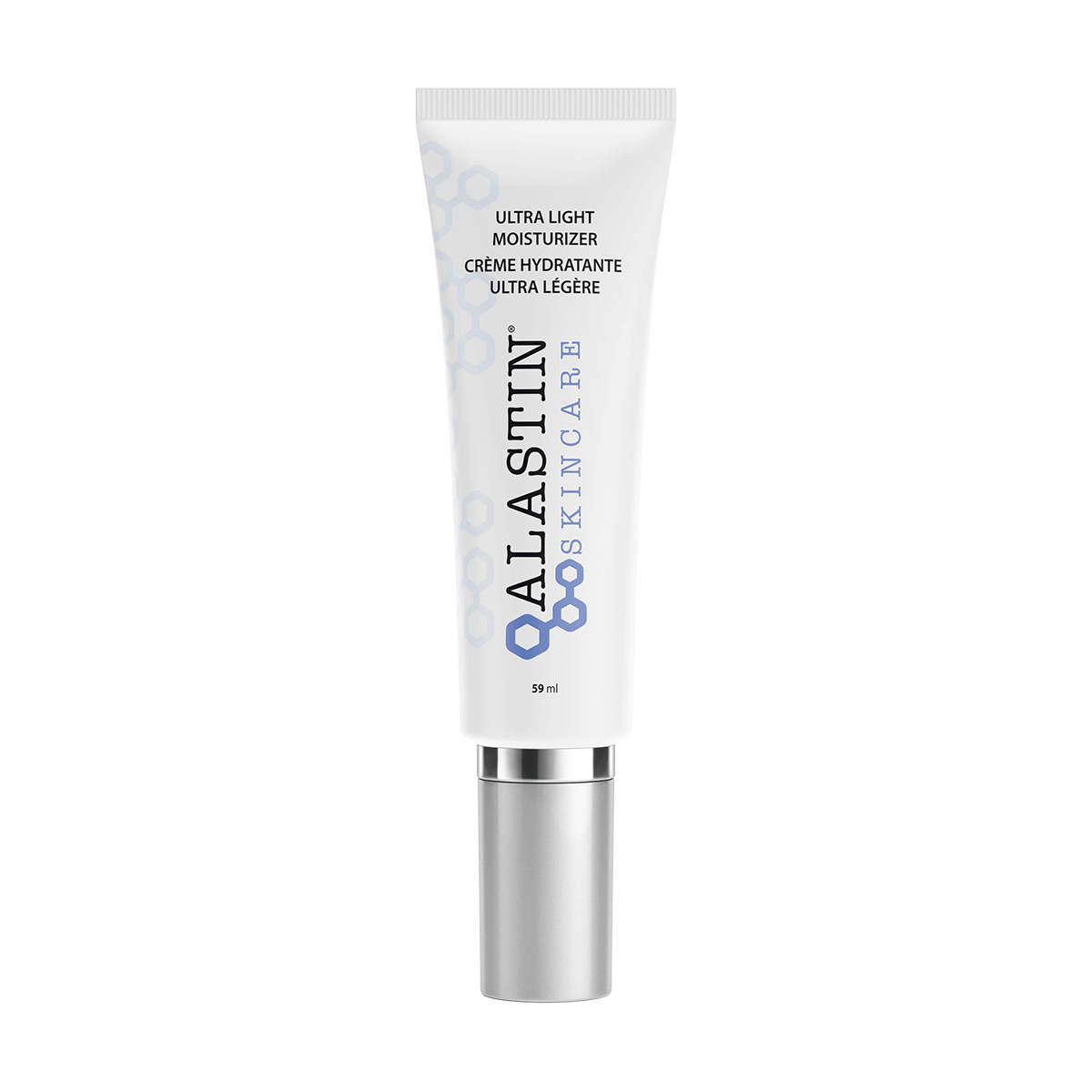 Alastin Ultra Light Moisturizer white compact tube with label indicating lightweight non-greasy formula