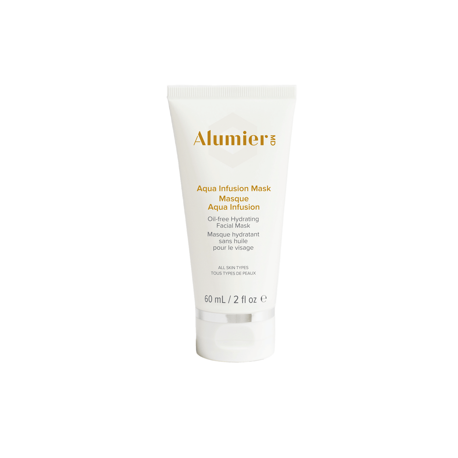 Alumier Aqua Infusion Mask lightweight gel hydrating mask in labeled packaging for plumping and soothing skin