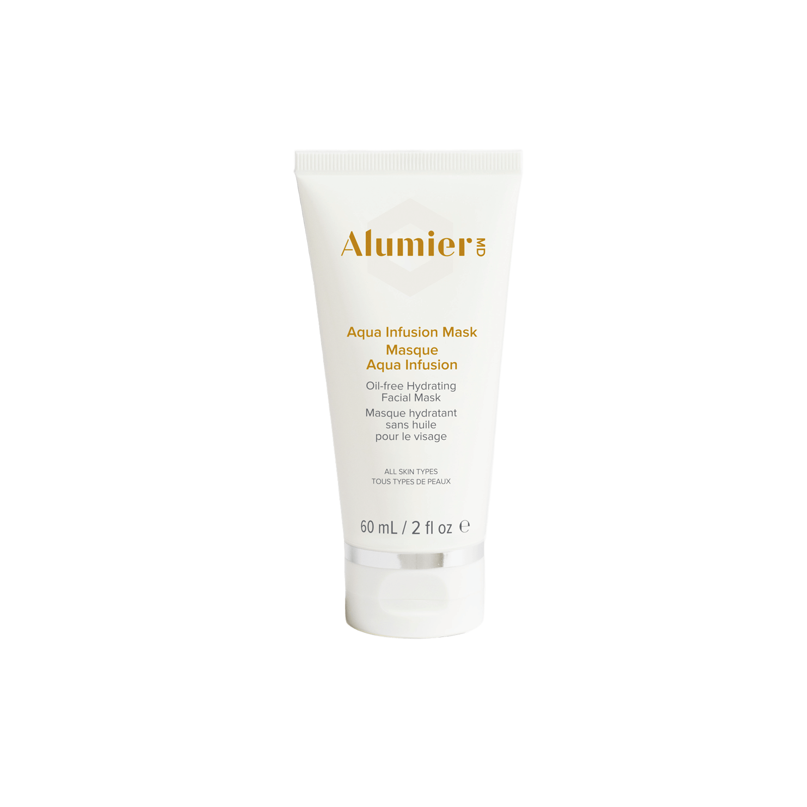 Alumier Aqua Infusion Mask lightweight gel hydrating mask in labeled packaging for plumping and soothing skin
