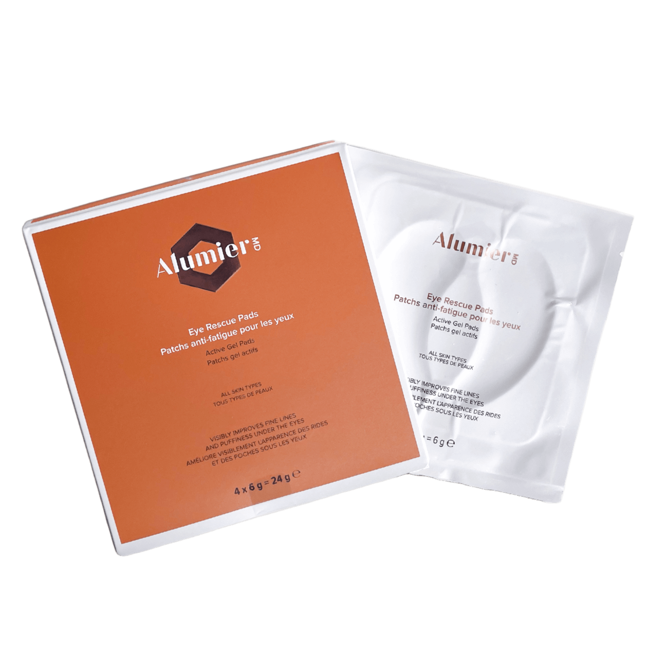 Alumier Eye Rescue Pads cooling under-eye pads designed to refresh hydrate and reduce puffiness