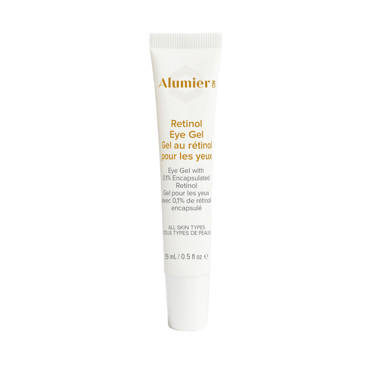 Alumier Retinol Eye Gel tube lightweight gel for eye area targets fine lines and texture