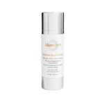 Alumier Ultimate Boost Serum glass bottle with dropper labeled peptide hyaluronic acid lightweight gel