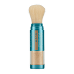 Colorescience Sunforgettable Total Protection Brush-On Shield Glow SPF 50 mineral sunscreen with a brush applicator.