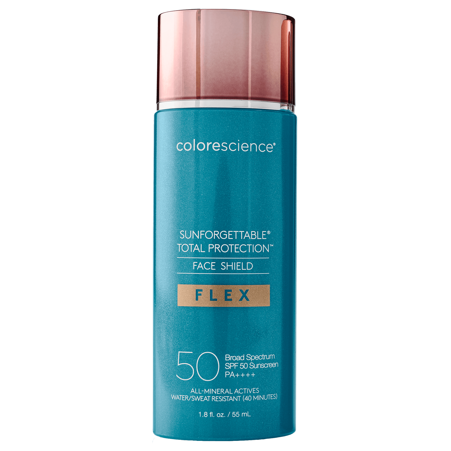 Colorescience Sunforgettable Total Protection Face Shield Flex SPF 50 tube with tone-adapting mineral tint