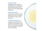 PCA Skin Daily Cleansing Oil ingredients including Grape Seed Oil, Sweet Almond Oil, and Tocopherol for hydration and nourishment.