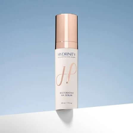 Hydrinity Restorative HA Serum packaging and product detail view