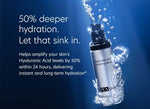 PCA Skin Hyaluronic Acid Boosting Serum in water, promoting 50% deeper hydration and long-term moisture.