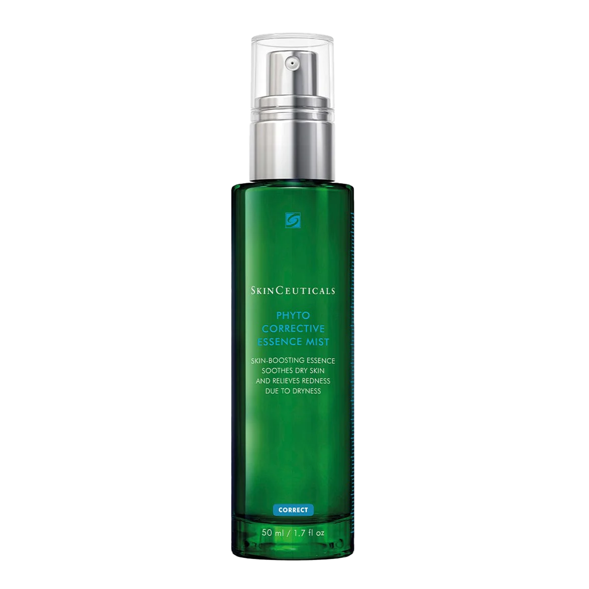 SkinCeuticals Phyto Corrective Essence Mist 50ml spray bottle — soothing hydrating botanical mist with hyaluronic acid for sensitive and redness-prone skin