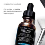 SkinCeuticals Cell Cycle Catalyst bottle for daily multi-acid resurfacing serum, enhances skincare routine.