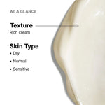 SkinCeuticals Emollience rich cream texture for dry, normal, and sensitive skin types.