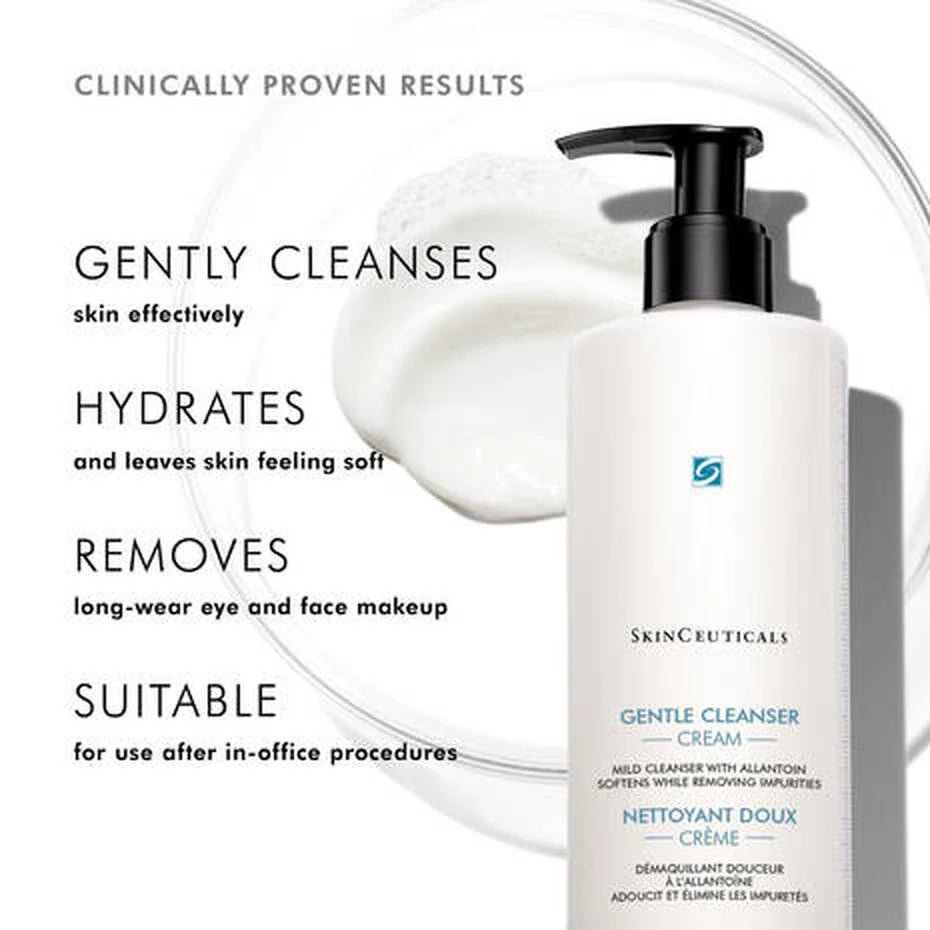 SkinCeuticals Gentle Cleanser with hydrating properties for sensitive skin, effectively removing impurities.