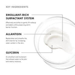 Key ingredients for SkinCeuticals Gentle Cleanser: emollient-rich surfactant system, allantoin, and glycerin for skin hydration.