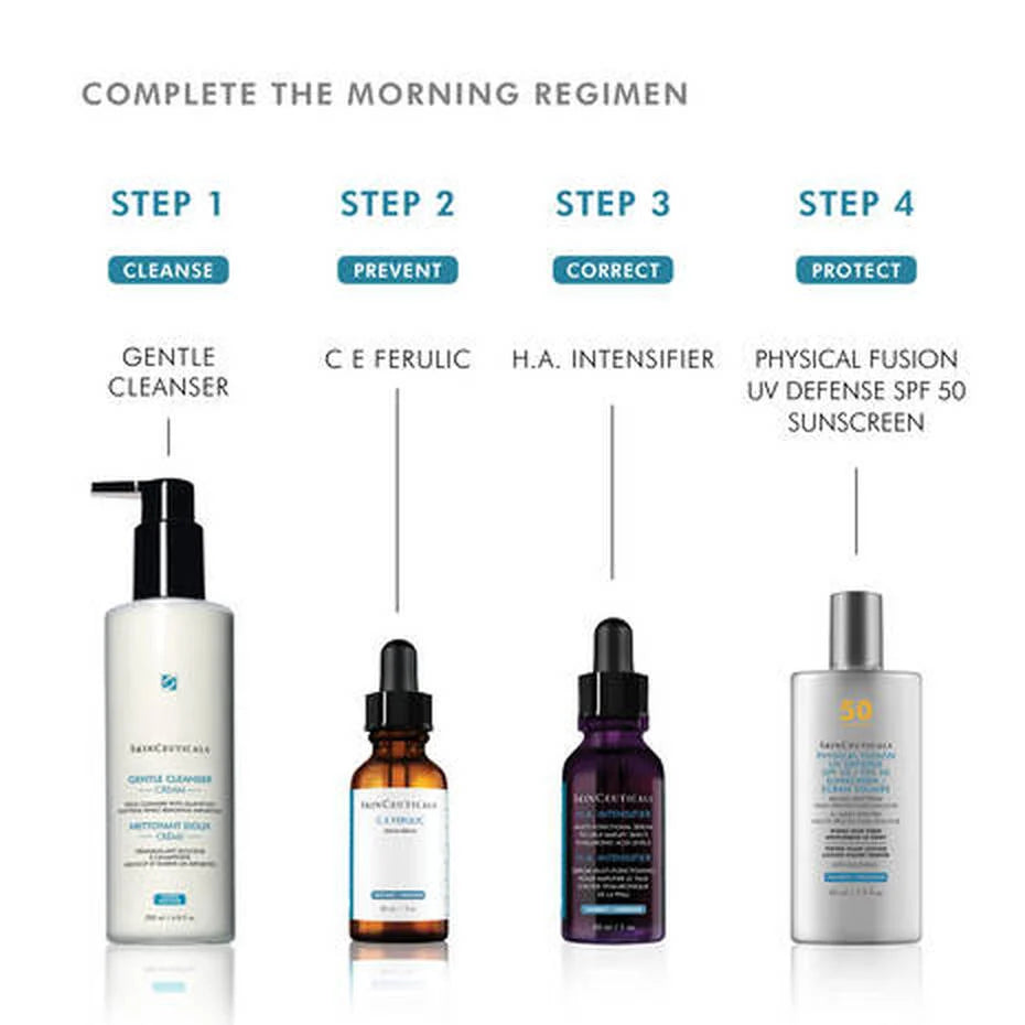 SkinCeuticals Gentle Cleanser as the first step in the morning skincare regimen