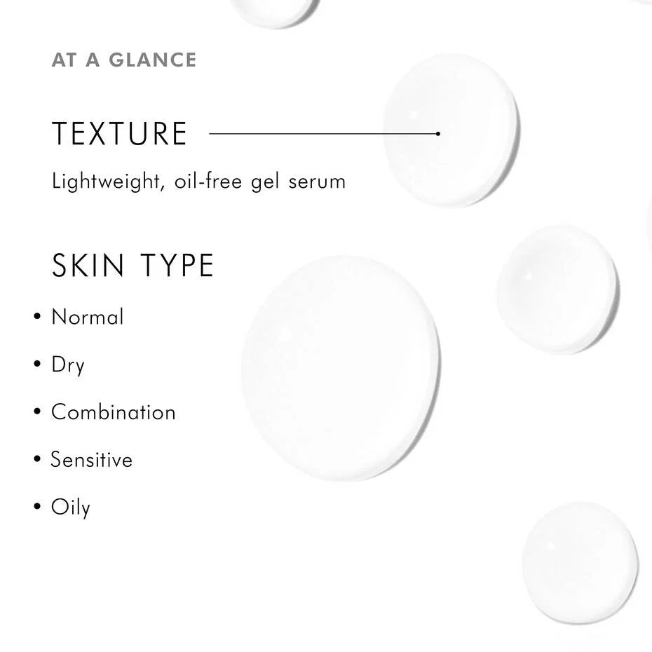 SkinCeuticals Hydrating B5 Gel texture and skin type information including lightweight oil-free gel serum.