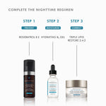 SkinCeuticals Hydrating B5 Gel as part of the nighttime skincare regimen to provide intense hydration and moisture.