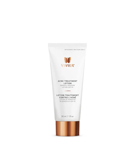 Vivier Acne Treatment Lotion white clinical bottle labeled medical-grade acne treatment for acne-prone skin