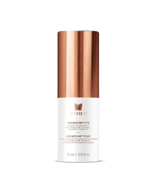 Vivier GrenzCine Eye tube with label indicating targeted eye treatment for fine lines firmness and brightening