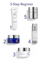 ZO Anti-Aging Program 5-step regimen featuring various skincare products for youthful complexion.