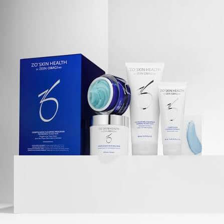 ZO Complexion Clearing Program skincare kit featuring acne treatment products for clear, balanced skin.
