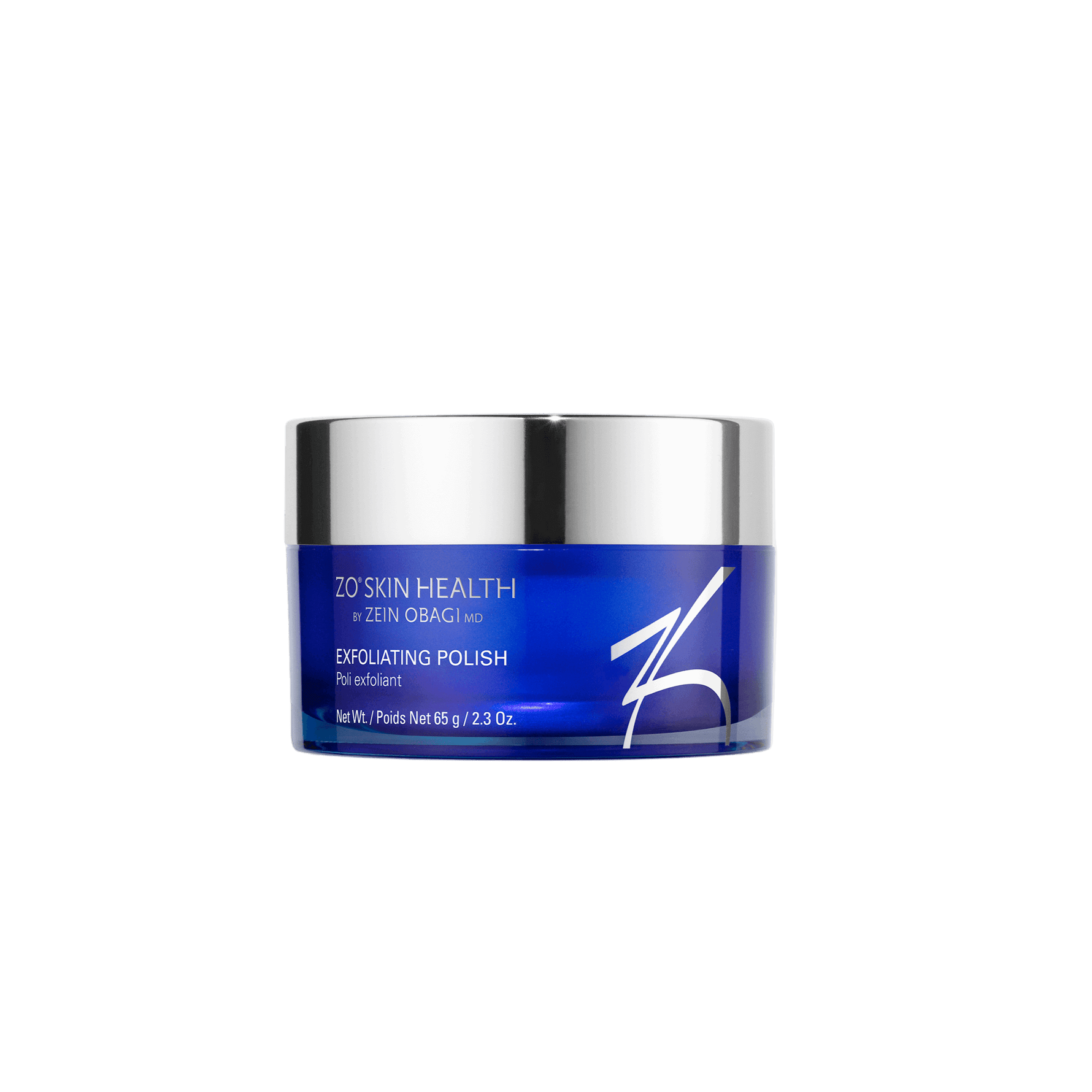 ZO Exfoliating Polish jar with cream texture and label indicating ultra-fine magnesium crystals