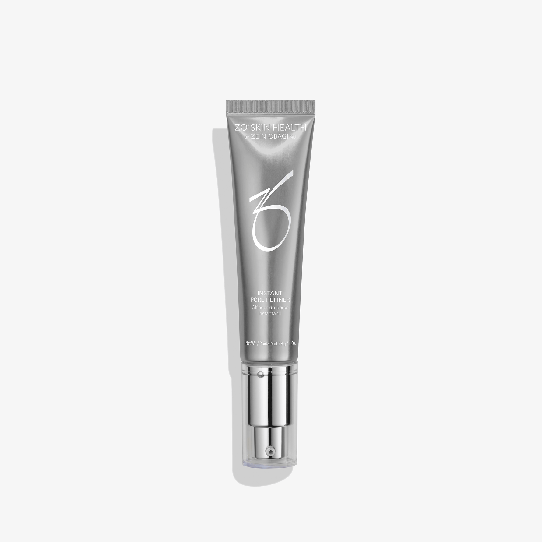 ZO Instant Pore Refiner, an oil-free pore minimizer serum in a sleek tube for smooth and refined skin.