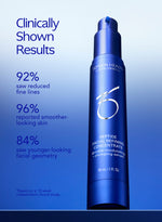 ZO Peptide Facial Refining Concentrate bottle with clinically shown results on skin improvements.