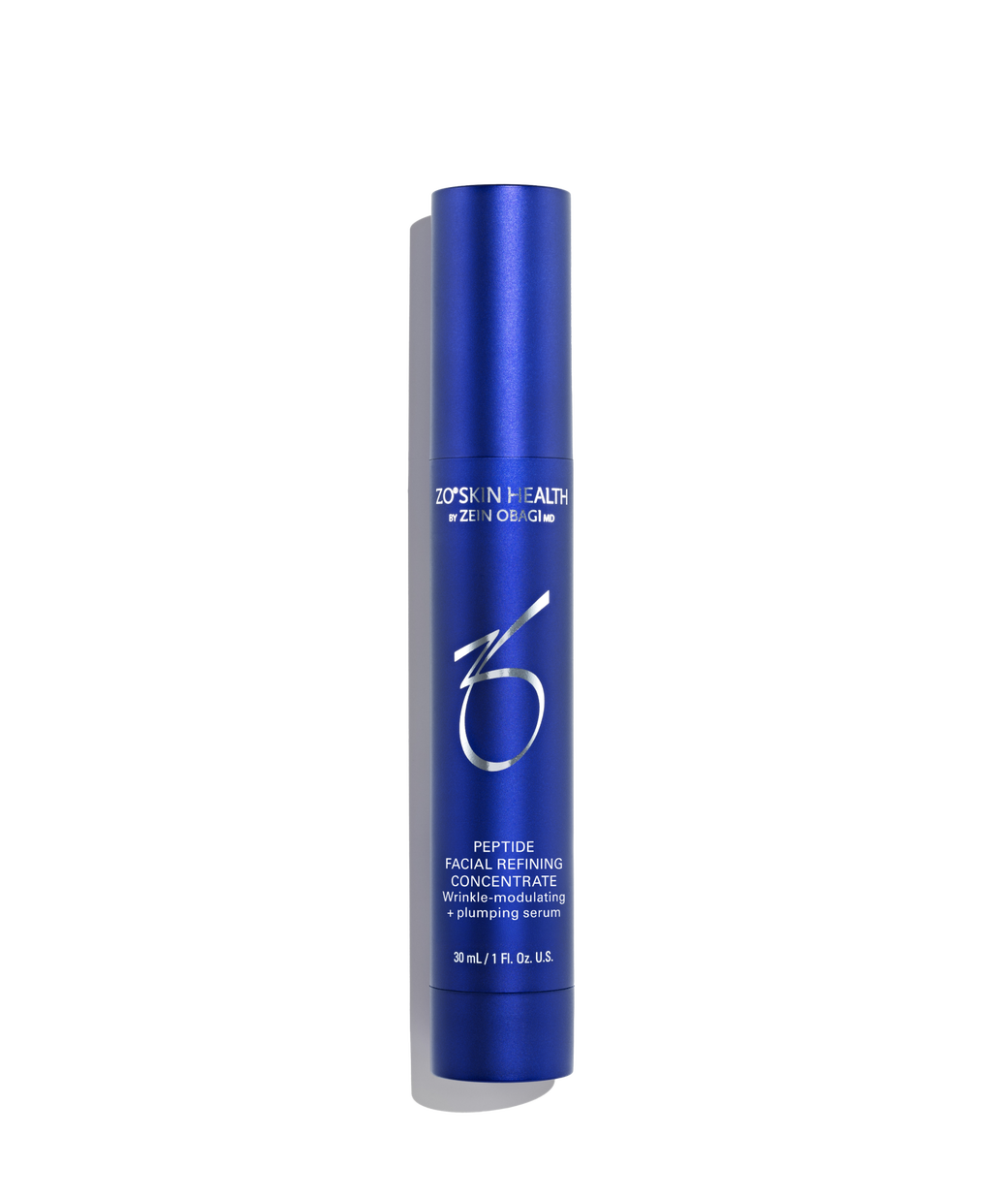 ZO Peptide Facial Refining Concentrate bottle labeled peptide serum for improved texture and firmness clinical style packaging