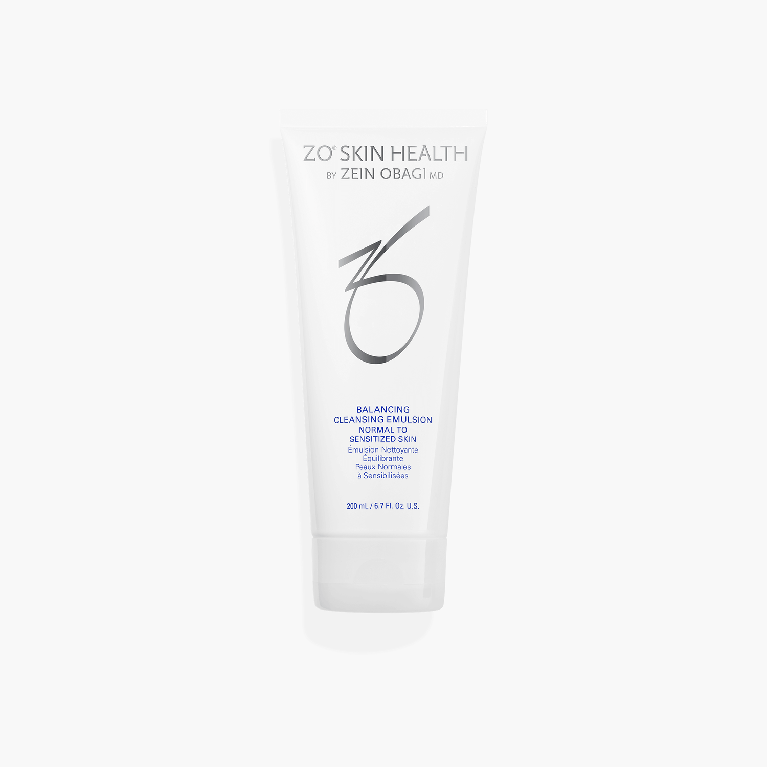 ZO Balancing Cleansing Emulsion bottle label lightweight soothing cleanser for sensitive and post-procedure skin