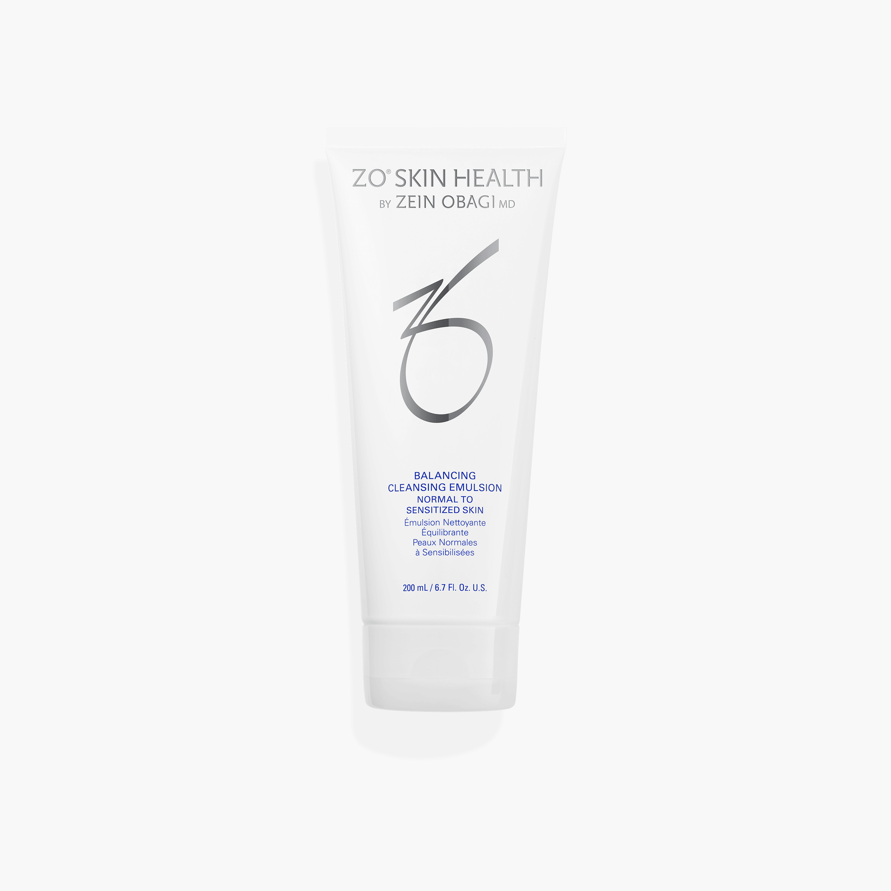 ZO Balancing Cleansing Emulsion bottle label lightweight soothing cleanser for sensitive and post-procedure skin