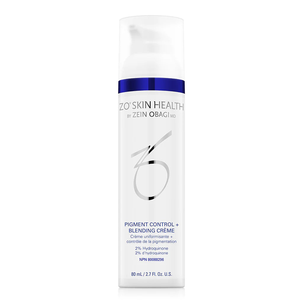 ZO Pigment Control + Blending Creme 2% HQ white tube labeled hydroquinone blending cream for pigment correction