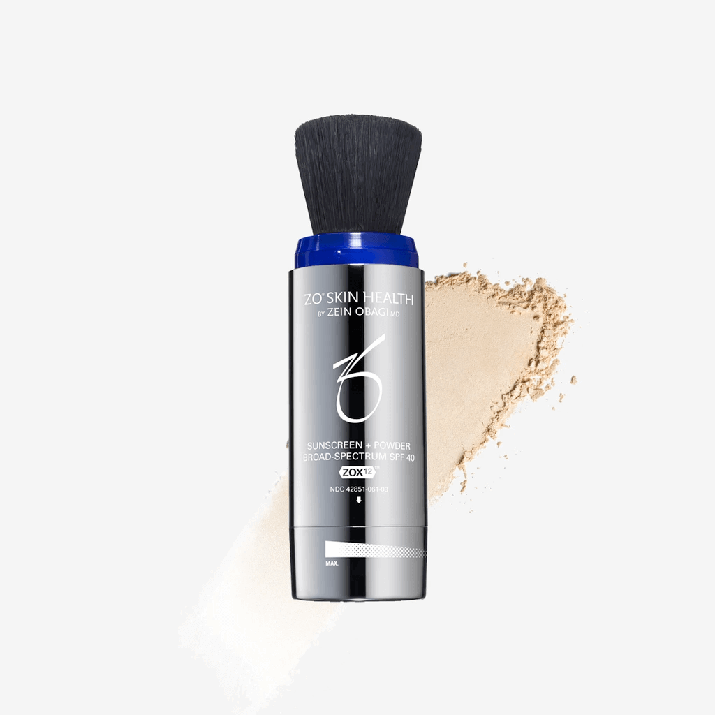 ZO Sunscreen + Powder Broad Spectrum SPF 40 Light compact brush-on mineral powder for setting makeup and controlling shine